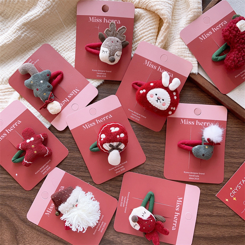 Regalo di Natale Mori ragazza colore bambini carino imbottito cotone coniglio capelli cerchio ragazza vino rosso Natale rosso amore testa corda coppia_voghion.com