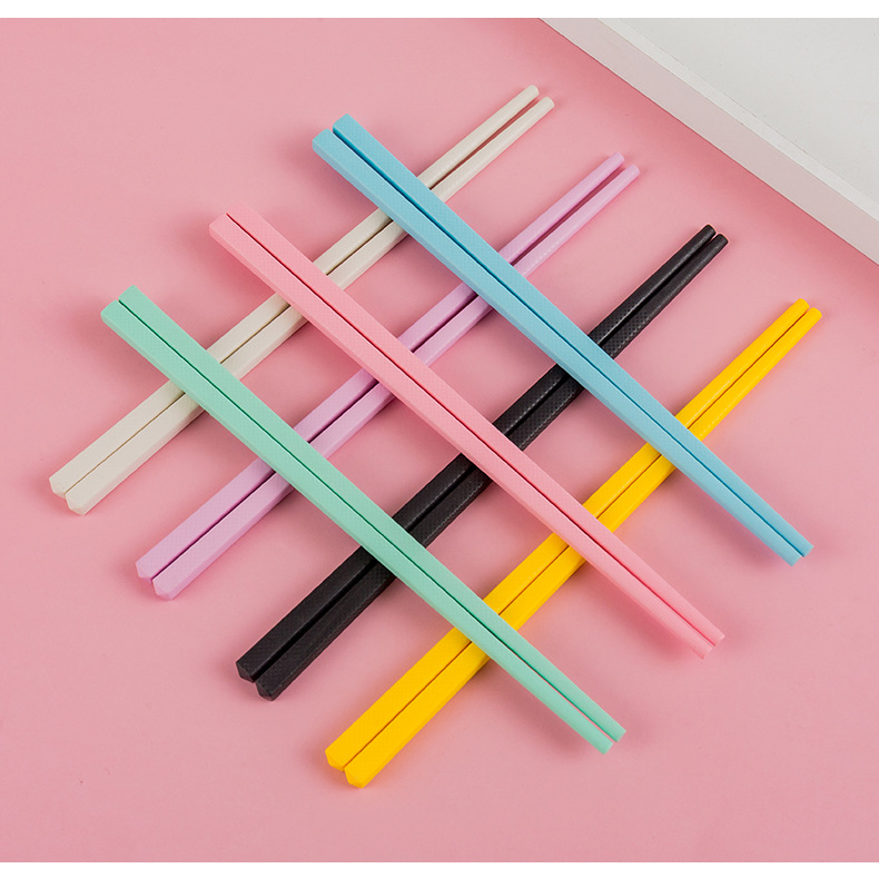 现货19cm家用玻璃纤维筷子便携彩色儿童合金筷子耐