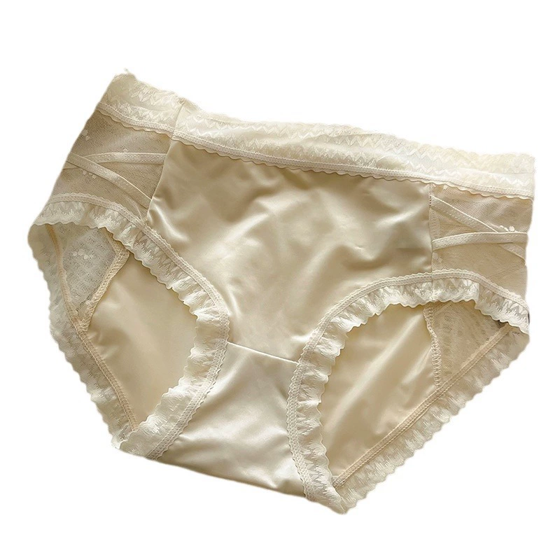 Широкие брюки из Lace ткани, сексуальные антибактериальные штаны, дышащие белье, средняя посадка