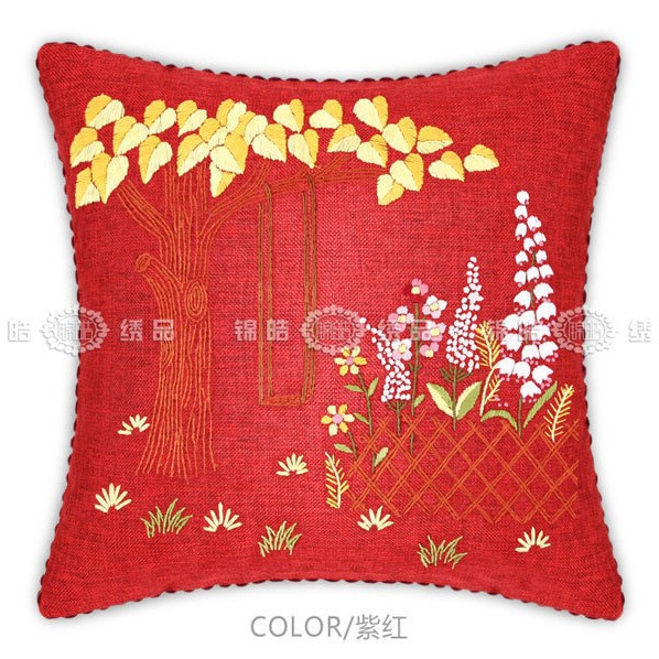 Jinhao bordado fábrica al por mayor hecho a mano bordado Cruz puntada DIY cinta bordado cojín almohada Guangzhou 04