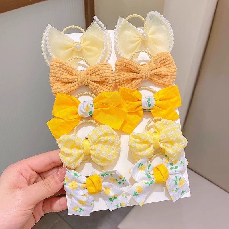 Los niños de pelo lindo lazo de goma accesorios para el cabello de verano nueva niña flor colorida cuerda de pelo arco cuerda de pelo