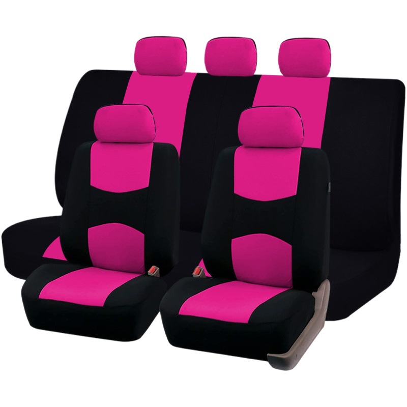 Funda de asiento de coche de tela de poliéster neutral a la moda para las cuatro estaciones, funda protectora a cuadros para asiento, asiento suave transpirable resistente al desgaste