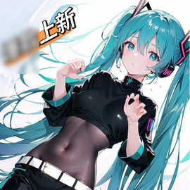 跨境初音未来cos假发动漫假发虎口夹双马尾初音二次元厂家现货批