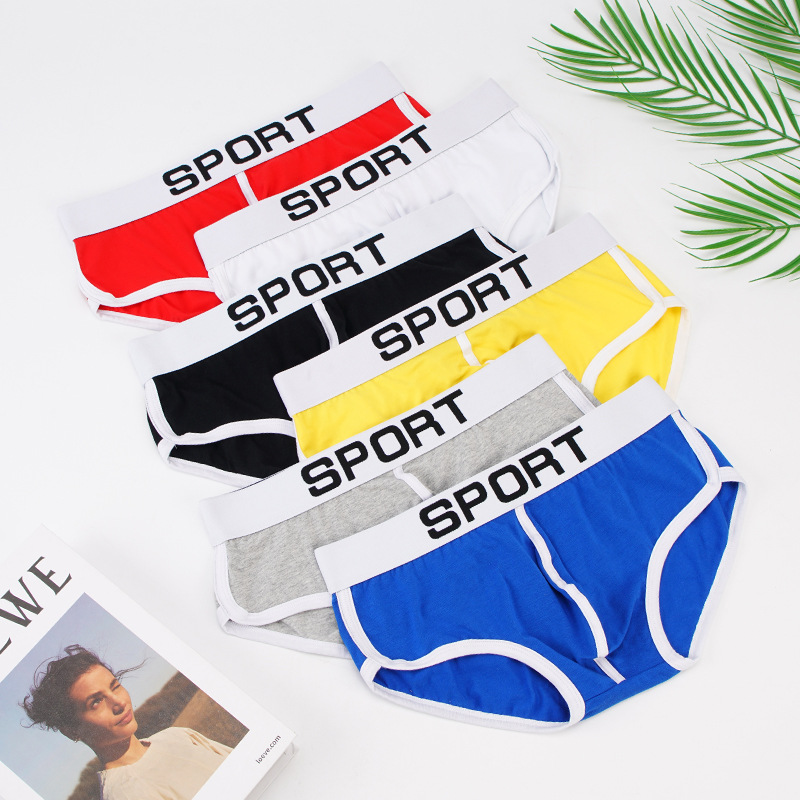 Manufacturer Wholesale Direct Sales Men's Underwear Breathable Cotton Elastic Briefs Men's Fashion Trendy Men's Underwear Pure Cotton Crotch