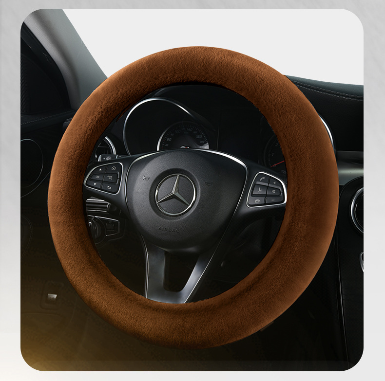 Car steering wheel cover winter plush mink velvet winter warm solid color handle short fluff cross-border a generation of hair