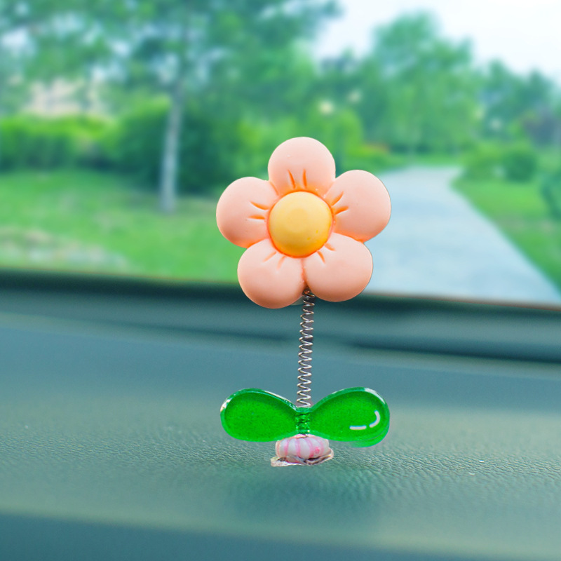 2023 nuevos accesorios de automóviles de consola central de automóviles adornos de decoración adorables frescos adornos de flores de cabeza