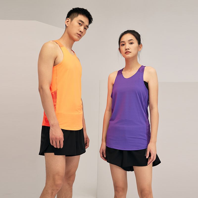 Maratón de verano para hombres y mujeres corriendo Chaleco de secado rápido entrenamiento de pista y campo cuello redondo suelto transpirable camiseta sin mangas de fitness impresa L