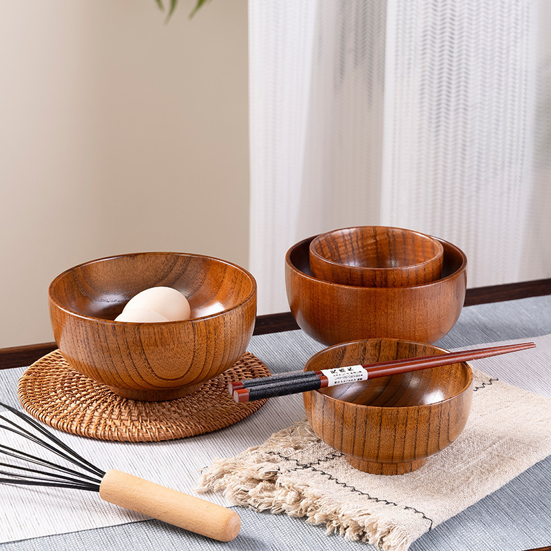 Jujube Wood Bowl, Anti-Fall Rice Bowl, Anti-Scald Wooden Noodle Bowl, Large Soup Bowl, Japanese-Style Tableware, Natural Wooden Household Bowl Jujube Wood Bowl, Anti-Fall Rice Bowl, Anti-Scald Wooden Noodle Bowl, Large Soup Bowl, Japanese-Style Tableware, Natural Wooden Household Bowl