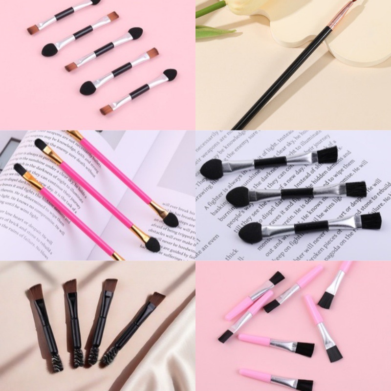 Multifuncional eye shadow stick eye shadow cepillo de doble cabeza mini cepillo de látex de algodón desechable herramienta de maquillaje de belleza