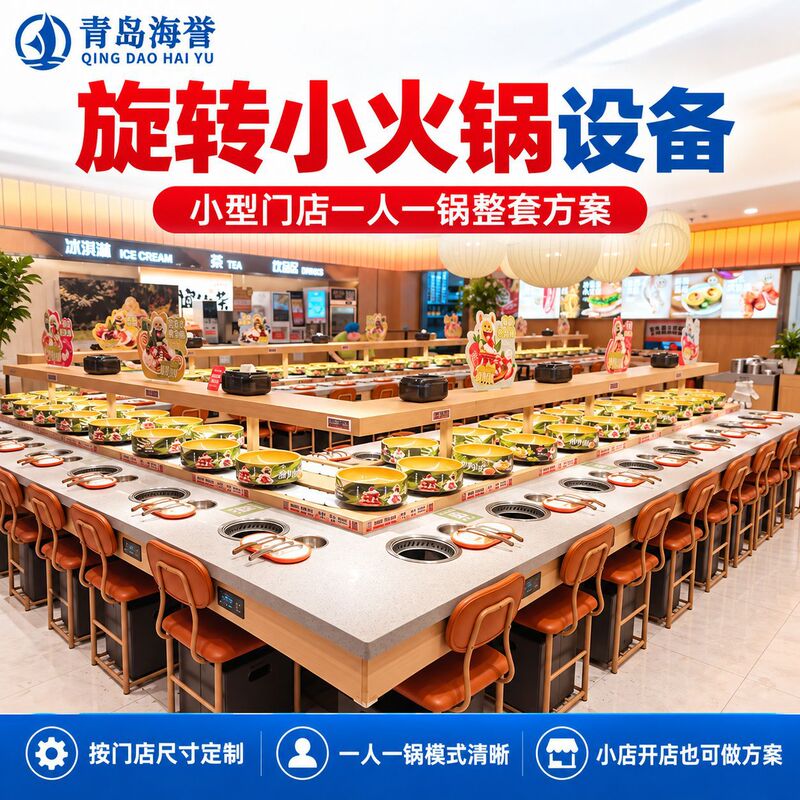 Rotating Hot Pot Equipment for Small Stores, One Pot Per Person. Customized Rotating Hot Pot Equipment According to Size Rotating Hot Pot Equipment for Small Stores, One Pot Per Person. Customized Rotating Hot Pot Equipment According to Size
