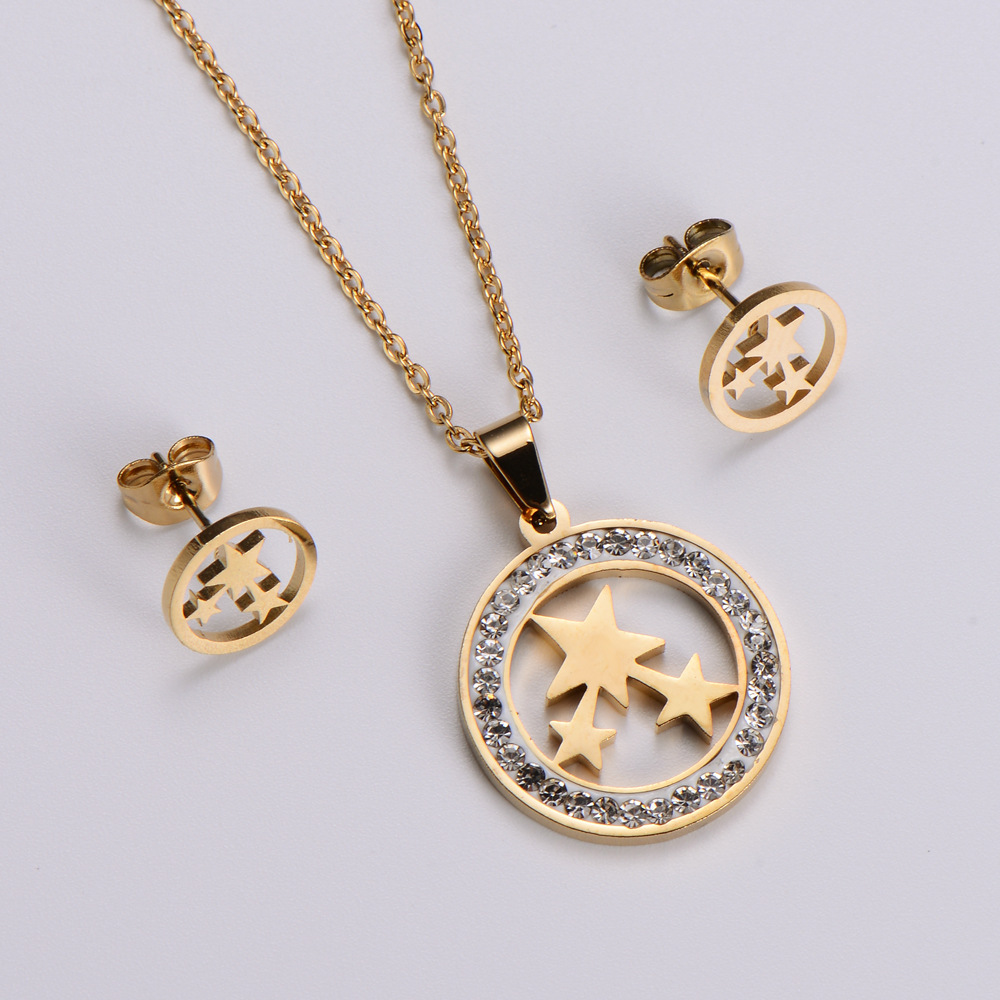 Five-pointed star ethnic style classic set jewelry wild shopping wear pendant