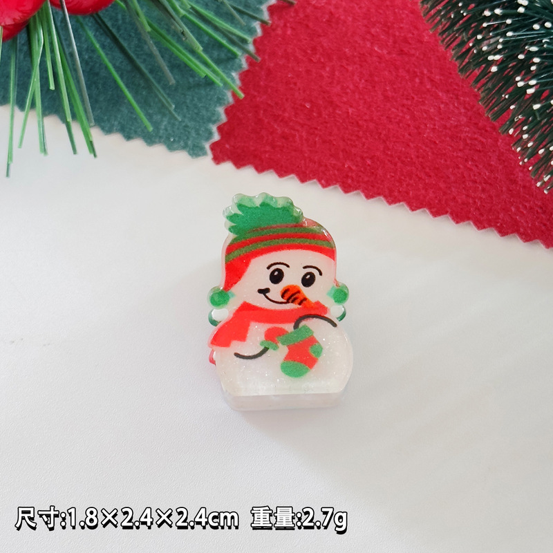 圣诞节小发夹姜饼人圣诞树雪人小抓夹可爱圣诞老人碎发夹节日发饰|undefined