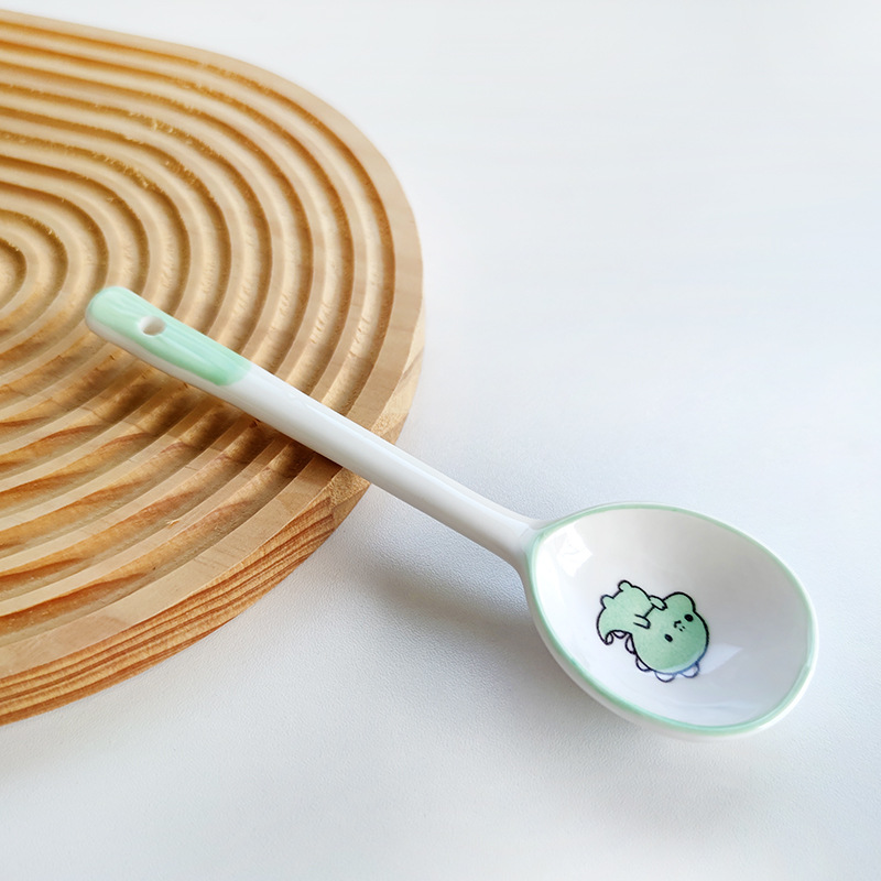 Cucharas de cerámica al por mayor cucharas de alto valor facial cucharas de sopa de mango largo cucharas cucharas dulces cucharas caseras