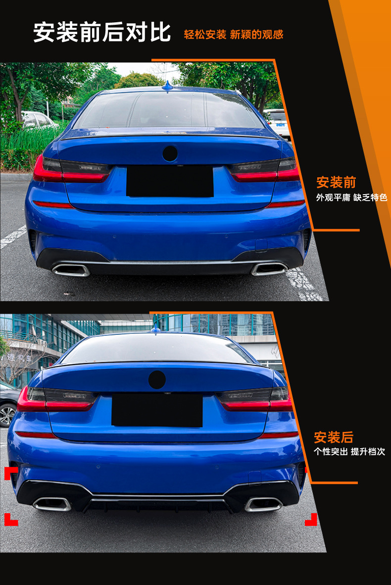 Suitable for Bmw 3 Series G20 G21 Early Model m Sport Mp Rear Lip Spoiler Small Body Kit Modification Parts