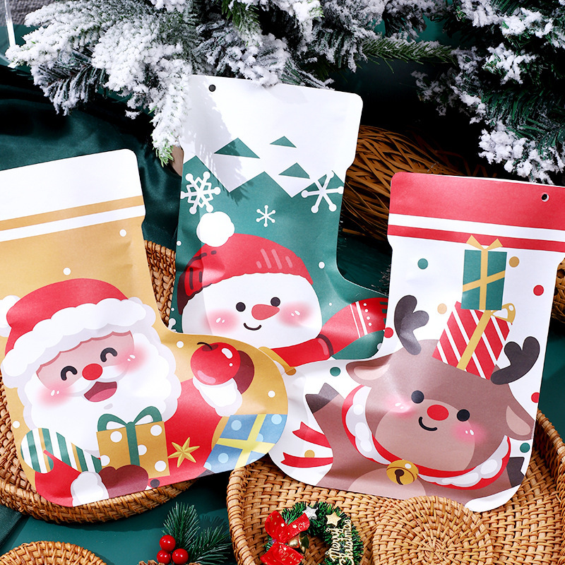 2025 新しいサンタクロース雪だるまクリスマスソックスクリスマスペンダント装飾クリスマスキャンディーバッグギフトバッグ|undefined