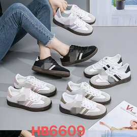 春秋德训鞋女鞋运动鞋平底百搭休闲轻便时尚小白鞋平底板鞋HB6609