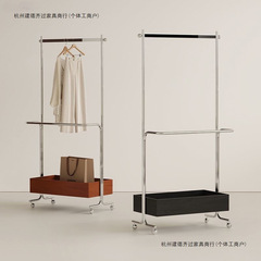 中古落地衣架现代不锈钢挂衣架衣帽架卧室移动服装收纳置物衣帽架