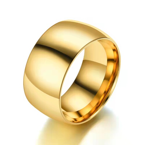 European and American supply 12mm internal and external arc stainless steel ring personalized men's finger titanium steel jewelry ring