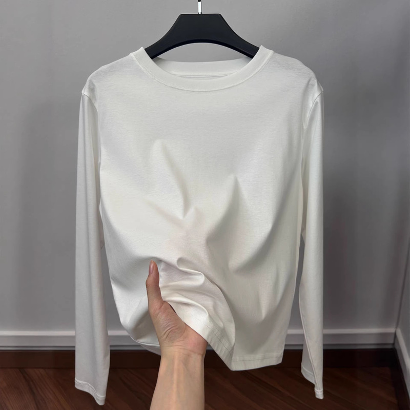 Directly from the Manufacturer: 100-Count Pima Cotton Long-Sleeve T-Shirt for Women, Loose Fit, Slimming, Pure Cotton, Versatile Base Layer, Crew Neck Directly from the Manufacturer: 100-Count Pima Cotton Long-Sleeve T-Shirt for Women, Loose Fit, Slimming, Pure Cotton, Versatile Base Layer, Crew Neck