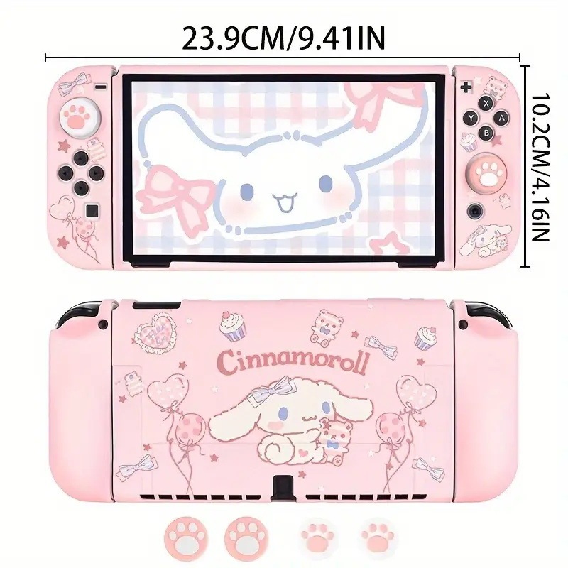 Suitable for Jade Cinnamon Dog Switch Oled Ns Protective Cover Silicone Soft Cover Shockproof Pink Light Rice Suitable for Jade Cinnamon Dog Switch Oled Ns Protective Cover Silicone Soft Cover Shockproof Pink Light Rice