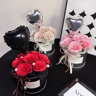 Flower Hug Bucket Flower Arrangement Bucket Confession Balloon Flower Packaging Materials DIY Eternal Flower Artificial Hug Bucket