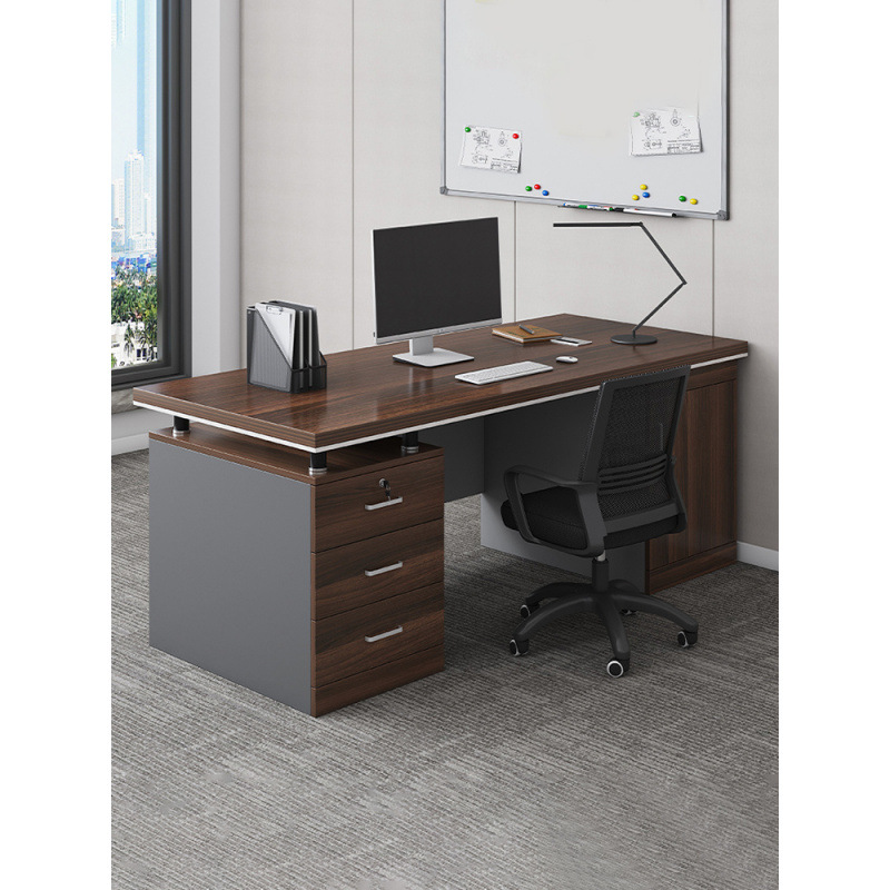Mesa de oficina Mesa de jefe Mesa de oficina combinación de mesa simple y silla de personal moderno Mesa de computadora para una sola persona y dos mesa doméstica