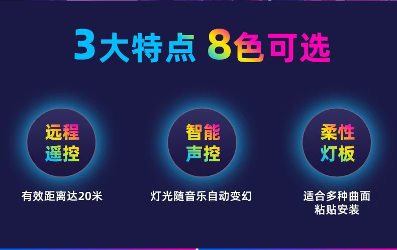 Car Ambient Light, In-Car Footwell Atmosphere Light, Car Decoration, Colorful Sound-Controlled Rgb Music Rhythm Led Light Strip