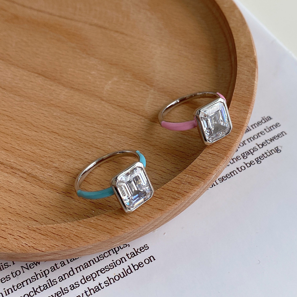 Cute Geometric Sterling Silver Plating Zircon Rings