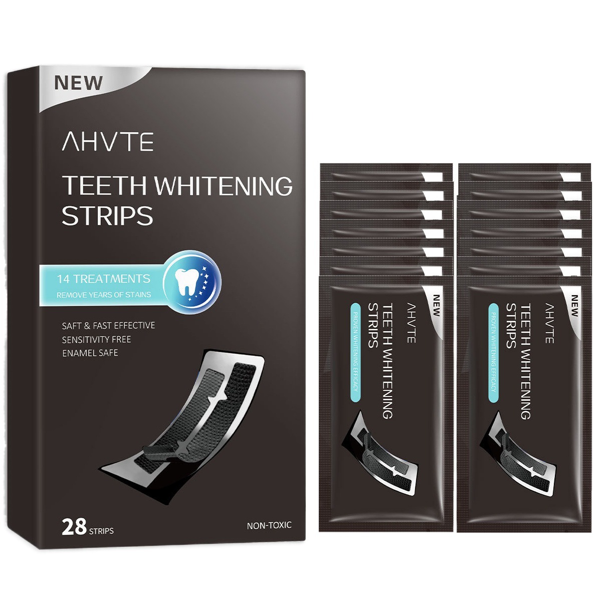 Teeth Strips for Removing Yellowing, Whitening Teeth, Cleaning Yellow Teeth, Fluoride Stains, Smoke Stains, Tea Stains, High-Adhesion Whitening Strips for Stain Removal
