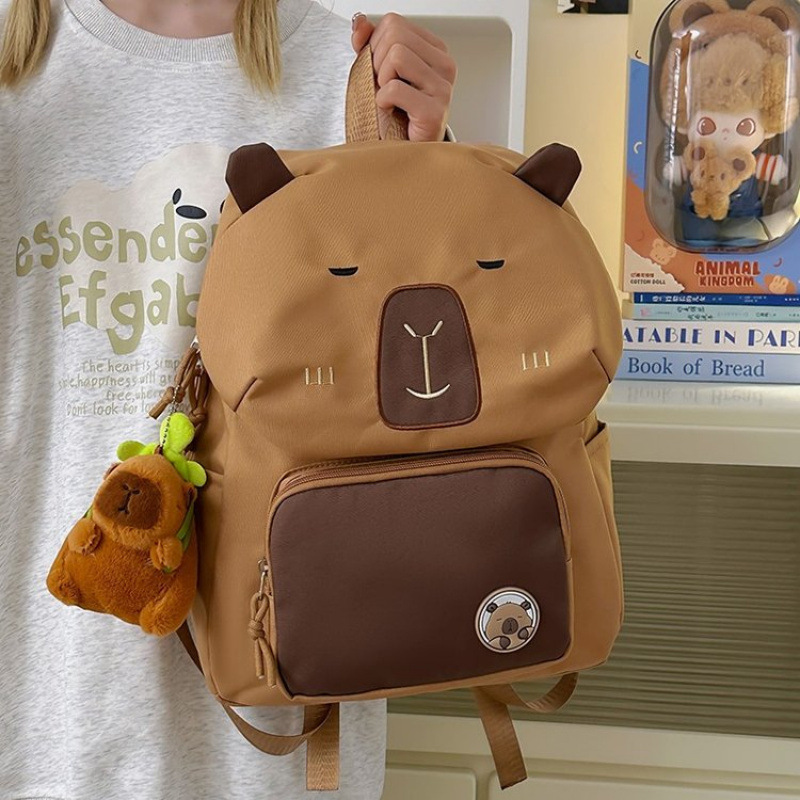 Lovable Kapibala Schoolbag New Cartoon Backpack High School Junior High School High School Students Large Capacity Creative Guinea Pig Backpack Lovable Kapibala Schoolbag New Cartoon Backpack High School Junior High School High School Students Large Capacity Creative Guinea Pig Backpack