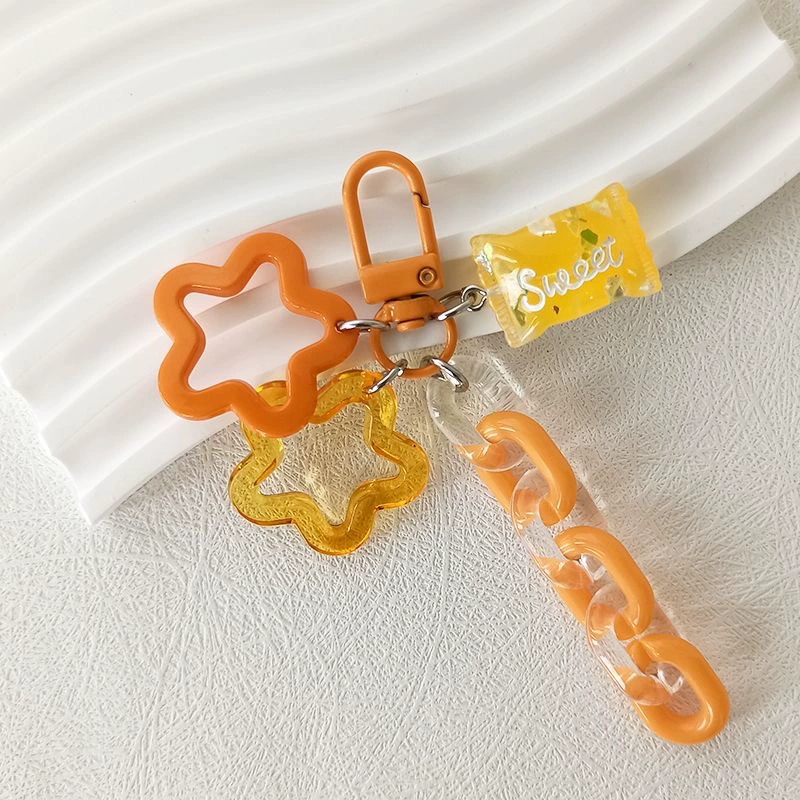 Brand acrylic chain, multicoloured keychain