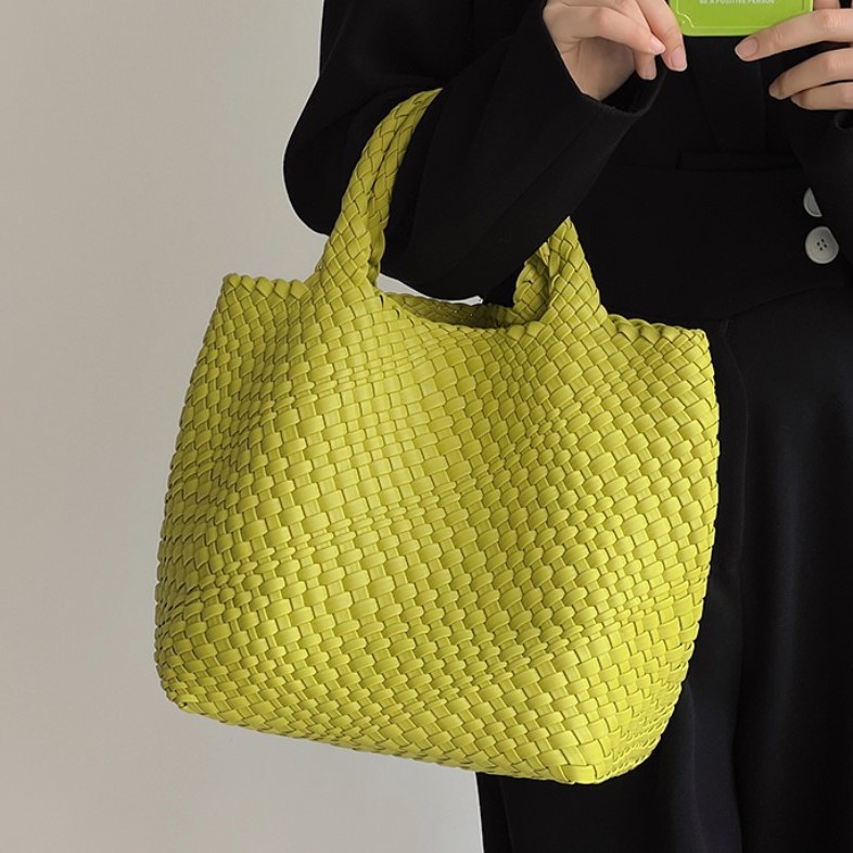 New Fashionable Hand Woven Bag Large Capacity Tote Bag Women's Handbag Shoulder Bag Women's Bag Vegetable Basket Bag