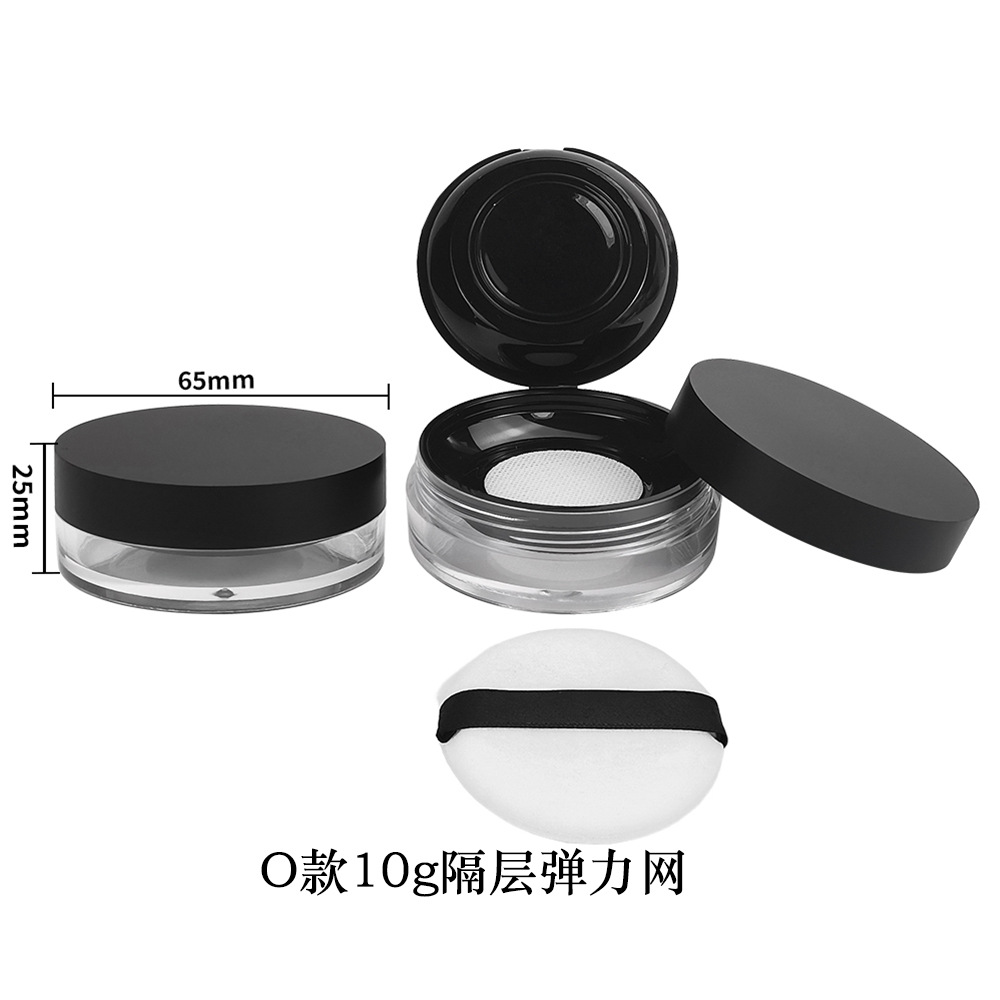 Materiales de embalaje para polvos sueltos en stock: caja dispensadora de polvo suelto ultrafina con tapa abatible y malla elástica grande, para 8g, 15g, 20g.
