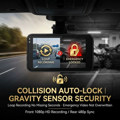 Driving recorder Cross-Border Bestseller, Dual Recording Dash Cam