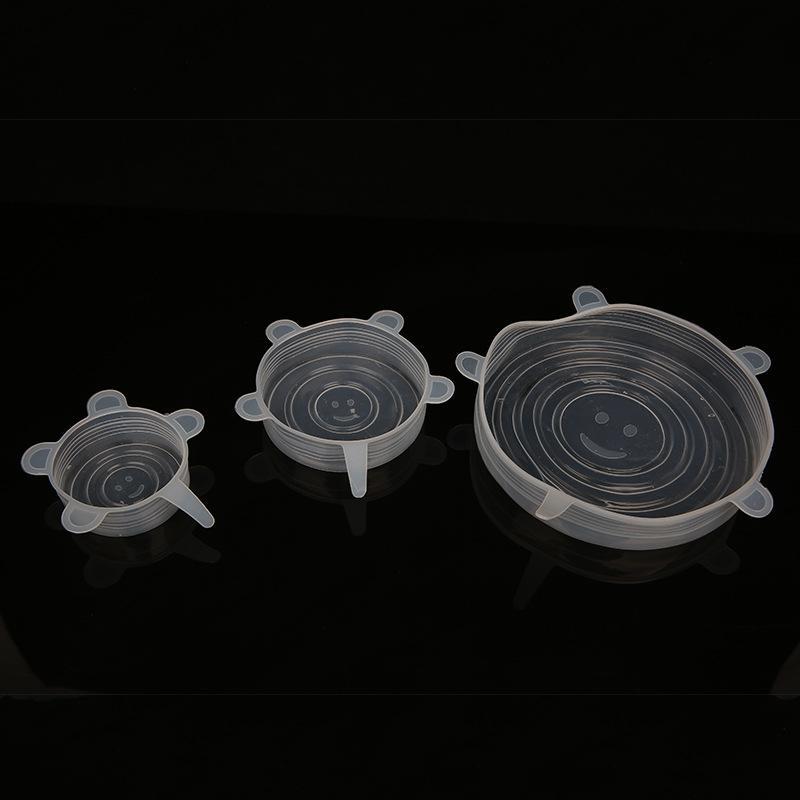 Cubierta de silicona de mantenimiento fresco universal a prueba de explosiones Juego de 6 piezas de película sellada de mantenimiento fresco cubierta de silicona de vacío directo a prueba de fugas