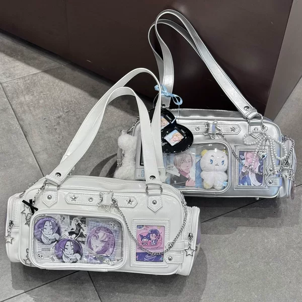 2026 New Large-Capacity Anime Uniform Tote Bag, Fashionable and Simple, Star-Chasing College Style Shoulder Bag