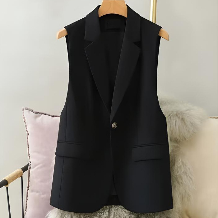 Suit Vest for Women in Spring and Autum, Elegant Style, Fashionable Style, Slit, Loose, Slimming Look, Western Style Vest, Casual Jacket for Women Suit Vest for Women in Spring and Autum, Elegant Style, Fashionable Style, Slit, Loose, Slimming Look, Western Style Vest, Casual Jacket for Women