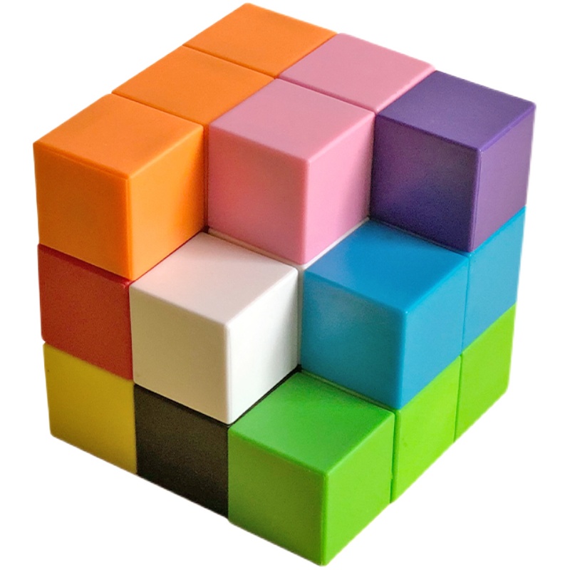 Herramientas de aprendizaje de cubos bloques de construcción de bloques digitales de color Escuela Primaria Matemáticas Material didáctico juguetes modelo de geometría de tres vistas