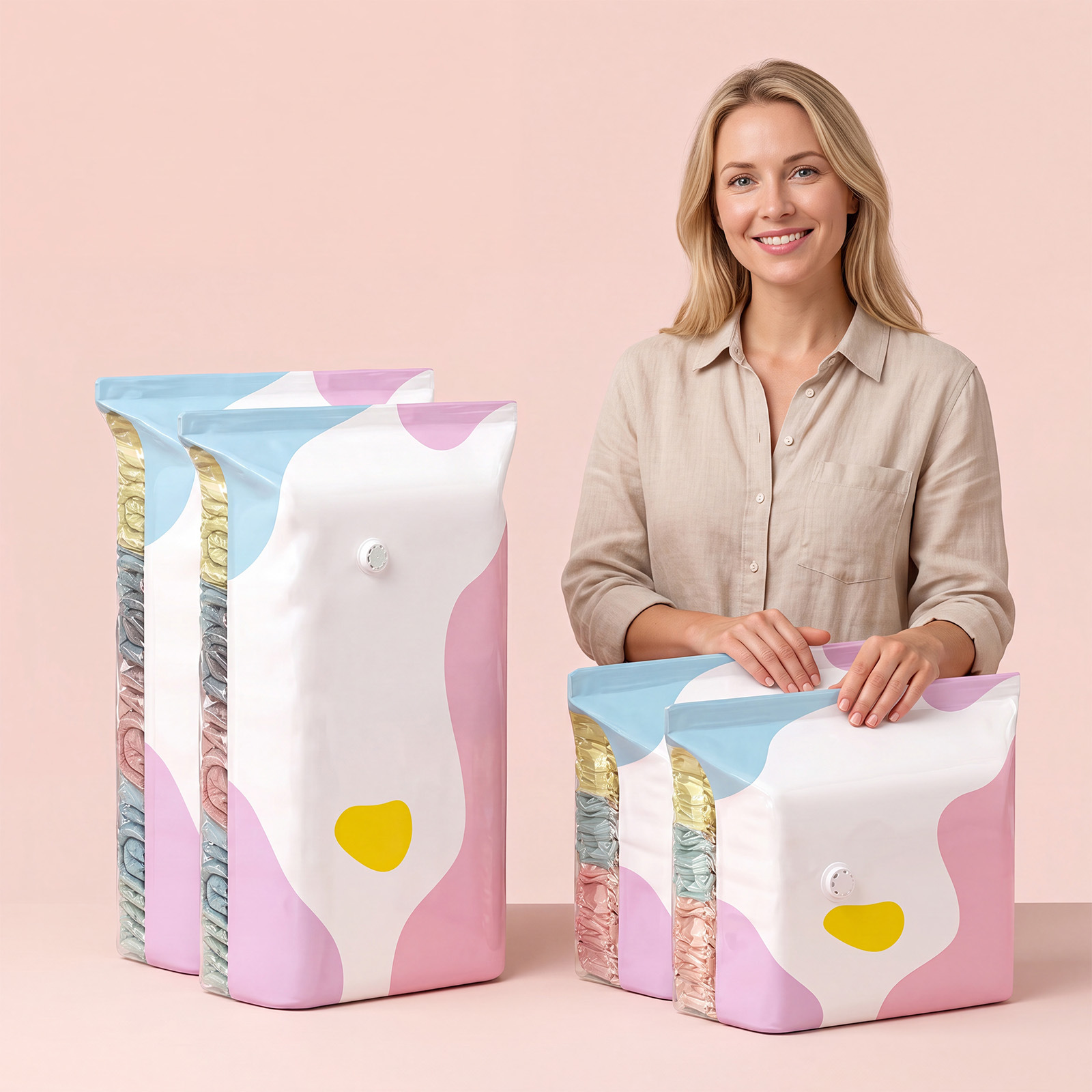 Stilruhe Air-Free Household Three-Dimensional Storage Compression Bag, Three-Dimensional Design, Large Capacity for Organizing and Storing Clothes