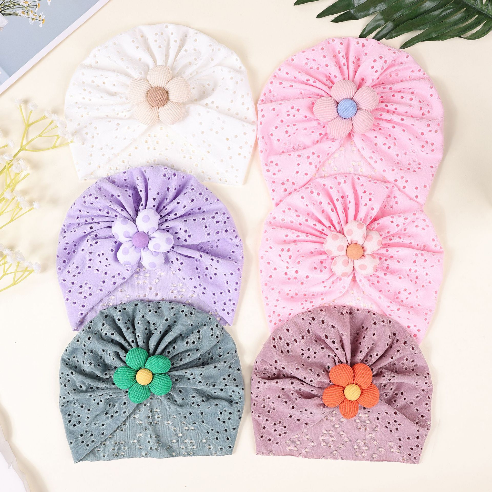 Cross-border European American Thin Breathable Baby Solid Color Imitation Cotton Hat, Children's Soft And Comfortable_voghion.com