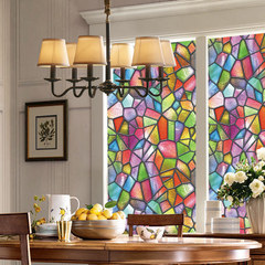 跨境PVC靜電玻璃貼膜無膠彩繪玻璃紙 歐式藝術膜靜電無殘膠