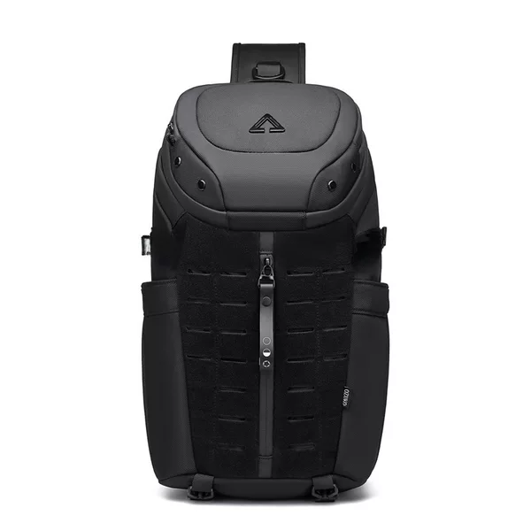 Ozuko Tactical Chest Bag Crossbody Bag Wear-Resistant Multi-Compartment Adjustable Shoulder Strap Men's Outdoor Cycling Shoulder Bag