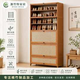 仿藤编鞋柜家用门口简易鞋架子经济型放室内好看收纳多层防尘宿舍
