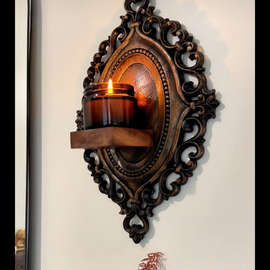 法式复古木雕工艺品挂饰DIY欧式氛围感浮雕墙饰艺术立体中古风画