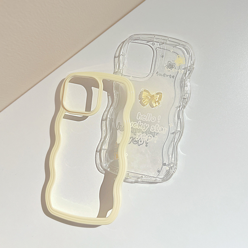 Title 6, 3D Bow Silicone Phone Case With Wavy Border, st...