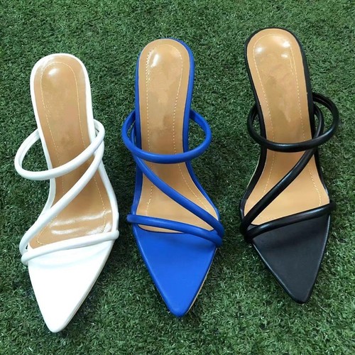 2024 Summer New Large Size High Heel Sandals European and American Pointed Toe Breathable Fashion Outerwear Sandals Women's Size 43 Foreign Trade Shoes