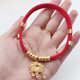 Pet Long Life Lock Silent Sand Gold New Year Lucking Peace Collar Cat Dog Cute Braided Rope Necklace Jewelry