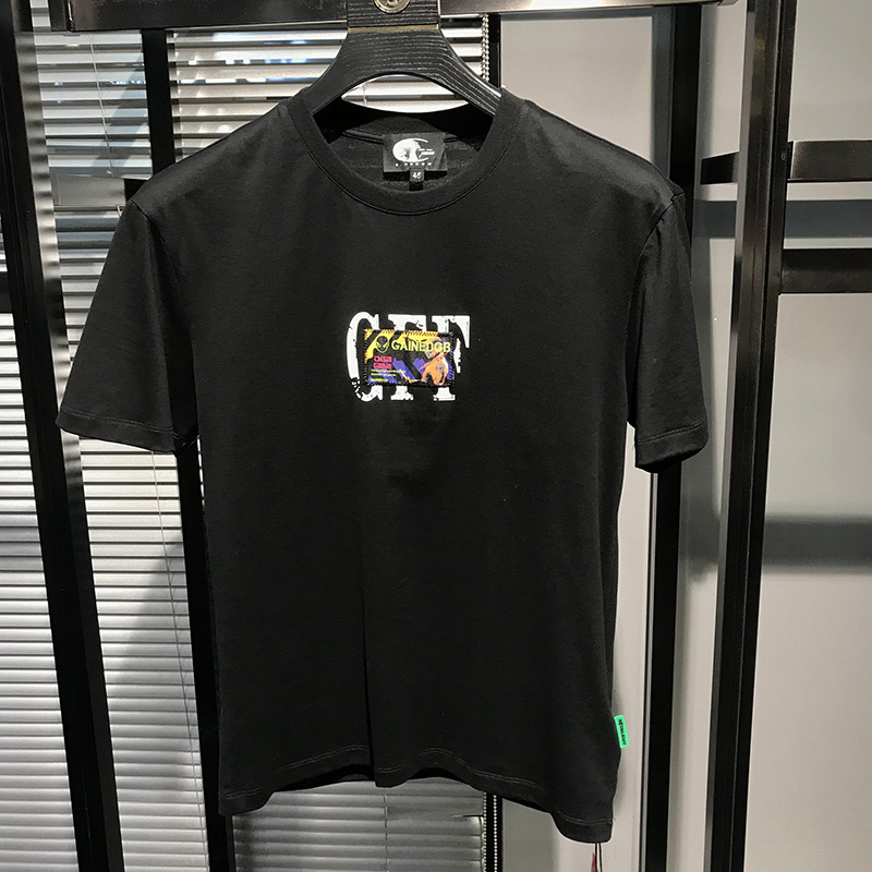 T-Shirt mit Eisseiden-Aufdruck 2021 Neue kurzärmelige Sommermodemarke für Herren Hübsche Instagram-Kleidung in Slim Fit für Männer_voghion.com