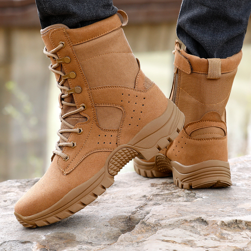 Botas Martin genuinas de invierno, botas de nieve de lana a prueba de frío para hombres, zapatos de senderismo cálidos para hombres, botas de herramientas gruesas, botas de algodón altas