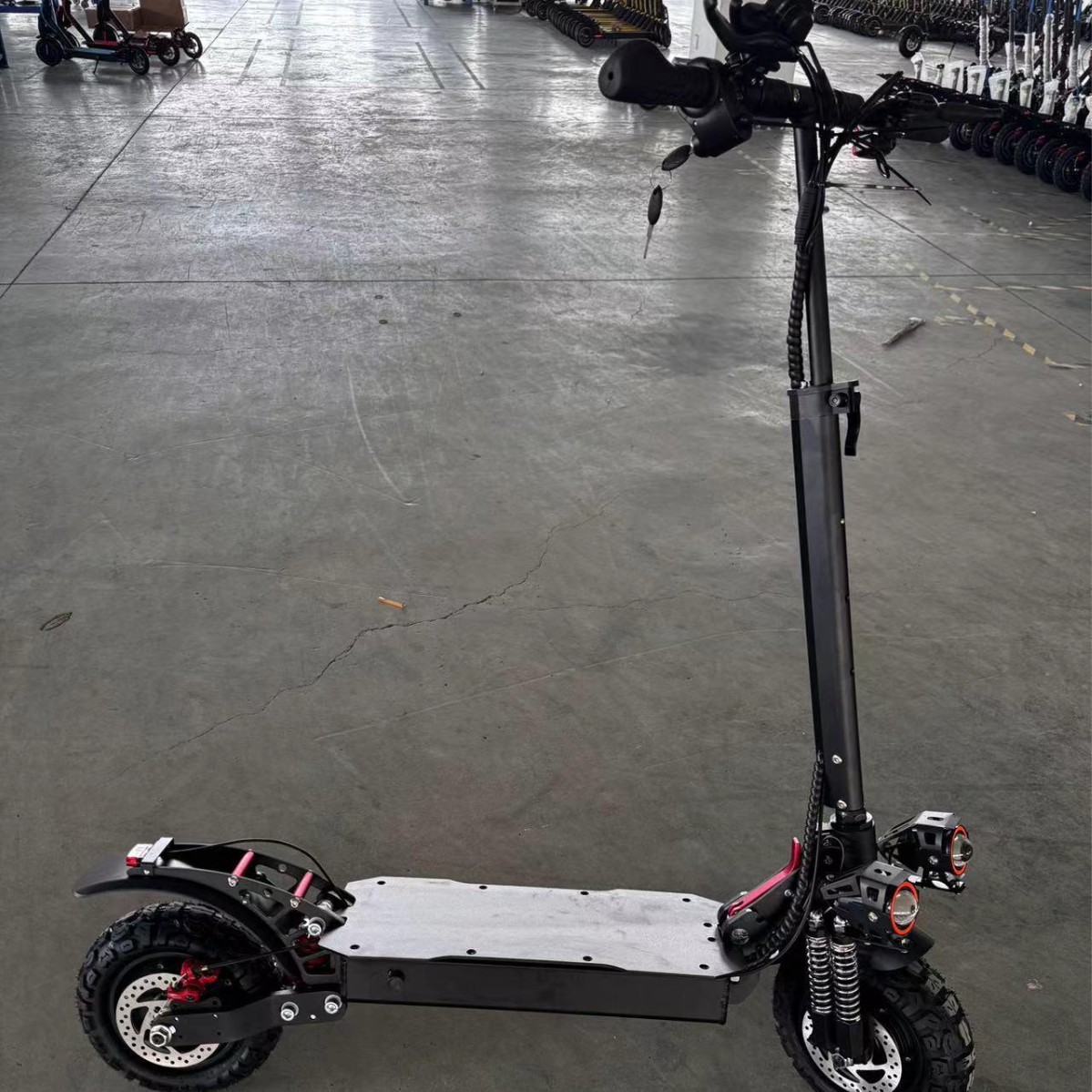 Wēn Dí S1 Electric Off-Road Scooter Adult Rechargeable Folding Scooter (Auto Parts and Accessories) - black